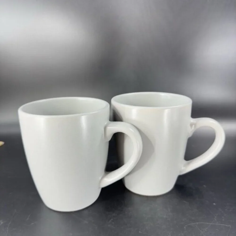Balvery BIA Aura Solid Stone Gray Ceramic 12 ounce Coffee Mug Cup Porcelain Set2